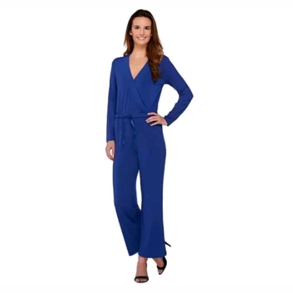 H by Halston size s blue stretchy jumpsuit - Picture 1 of 9